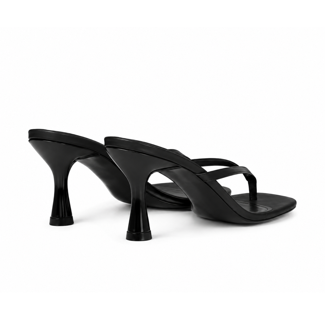 SCULPTED SQUARE-TOE MULE HEELS