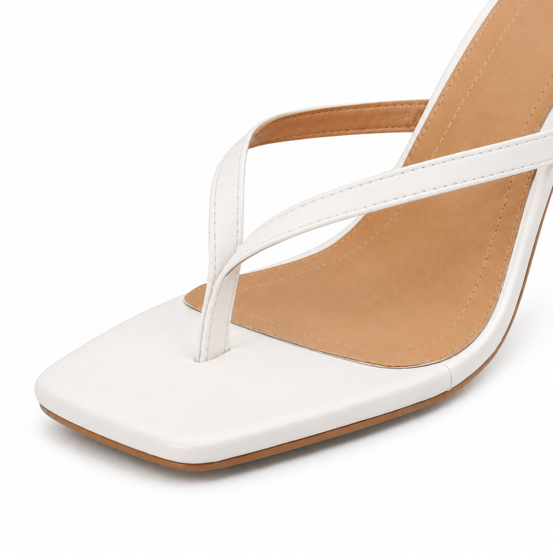 SCULPTED SQUARE-TOE MULE HEELS