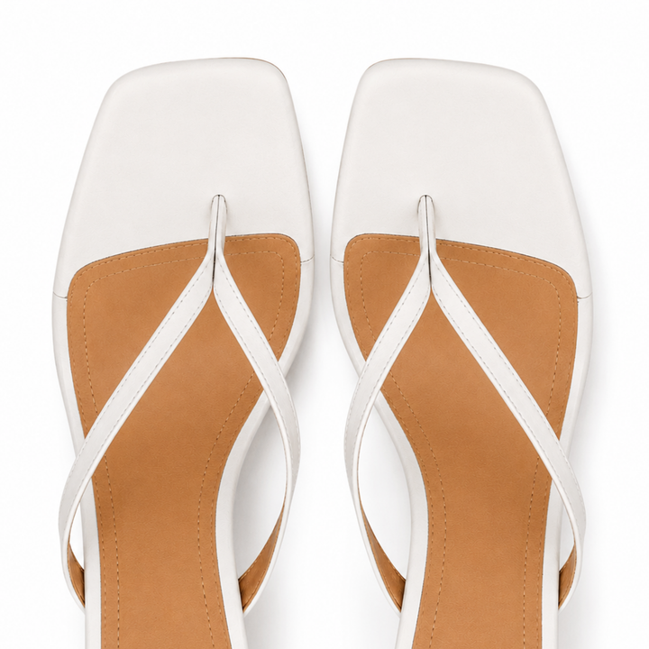 SCULPTED SQUARE-TOE MULE HEELS
