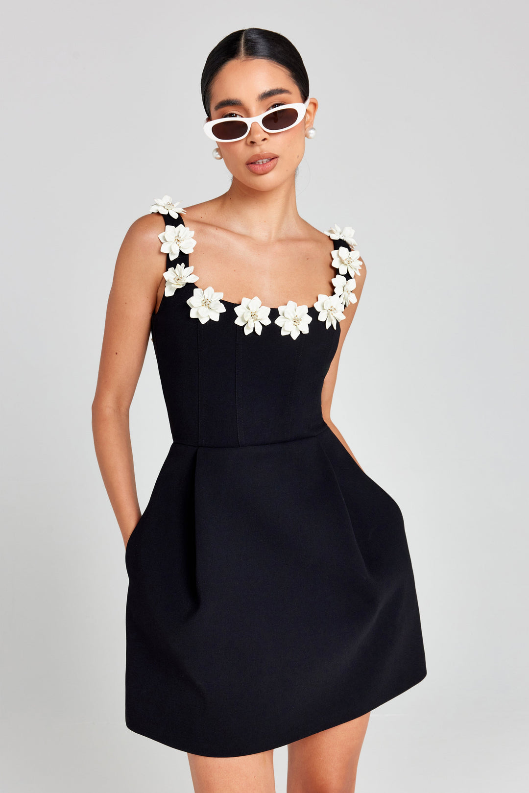 Chiara™️ | Monochrome Flower Dress