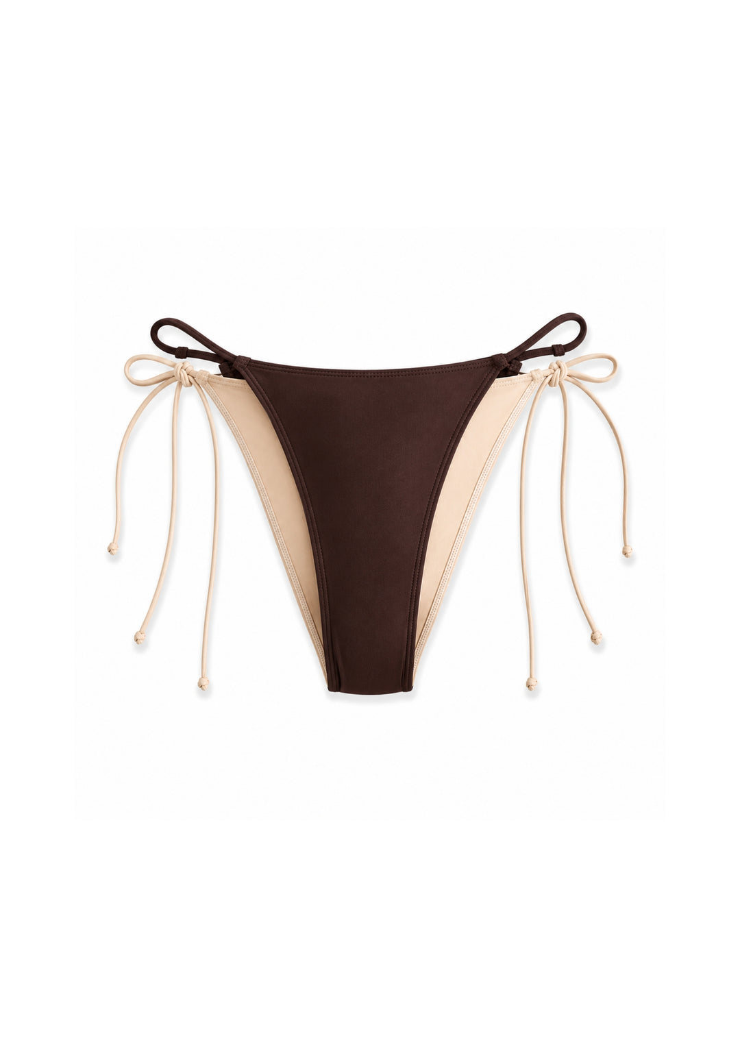 CONTRAST-BIND TIE-SIDE TANGA BOTTOM