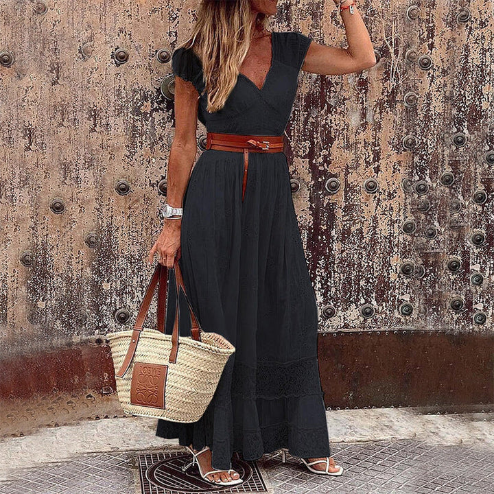 Mila - V-Hals Lange Toga Jurk